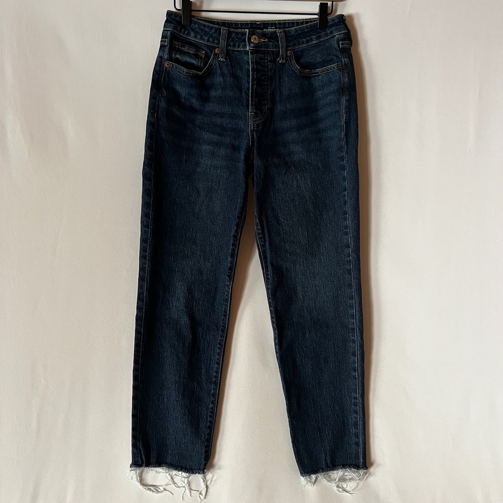 Old Navy High-Rise OG Straight Leg Jeans Blue Denim Size 4 Secret Smooth Pockets